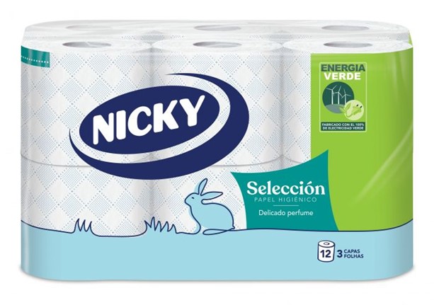 A0174  NICKY PAPEL HIGIÉNICO SELECCIÓN 12 ROLLOS 3 CAPAS X 8 PAQ. (FSC)