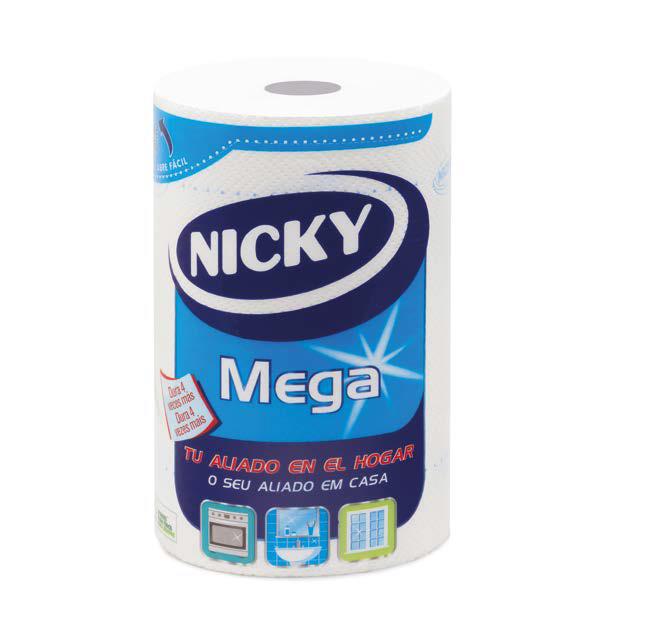 A0180  NICKY PAPEL COCINA MEGA 1 ROLLO 2 CAPAS X 10 (FSC) 1=4