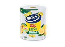 A0184  NICKY PAPEL COCINA MAXI LIMON XXL DECORADO 1 ROLLO 2 CAPAS X 8 (FSC)