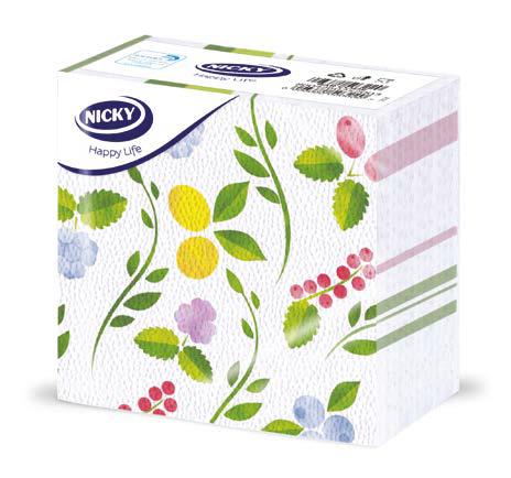 A0191  NICKY SERVILLETAS HAPPY LIFE MIX DECORADA 1 CAPA 40 UNIDADES x 24 (FSC)