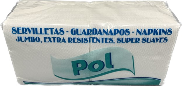 A0235  POL SERVILLETA 33X33 BLANCA DUPLO 1 CAPA 140 UNDS