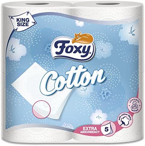 A0245  FOXY COTTON PAPEL HIGIENICO 4 ROLLOS 5 CAPAS