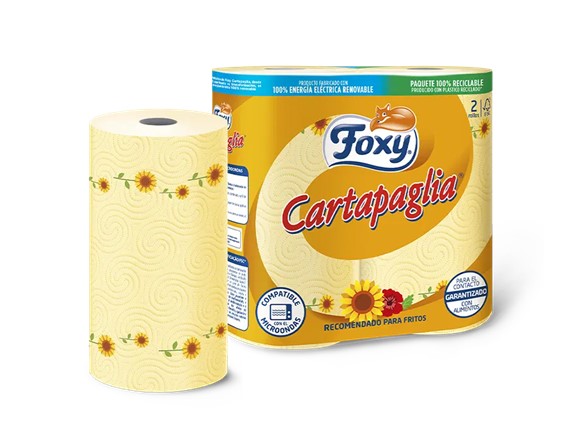 A0253  FOXY CARTAPAGLIA PAPEL COCINA MAXI 2 ROLLOS 2 CAPAS
