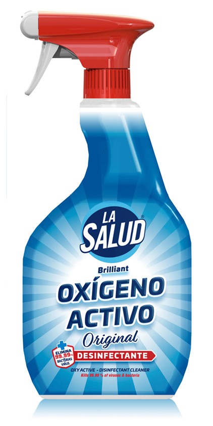A0315-002  LA SALUD DESINFECTANTE OXIGENO BRILLIANT ACTIVO AZUL-ORIGINAL SPRAY 750 ML.