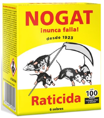A0360  NOGAT RATICIDA ESTUCHE 6 SOBRES 10 GR