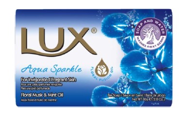 A0375-005  LUX PASTILLA JABON DE MANOS AQUA SPARKLE 80 GR. (ALMIZCLE FLORAL Y ACEITE DE MENTA)