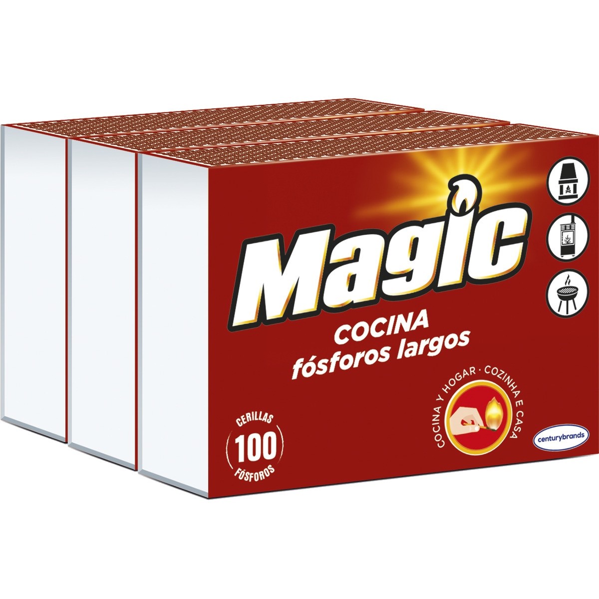 A0402  MAGIC FOSFOROS COCINA LARGOS 100 UN (PACK 3)