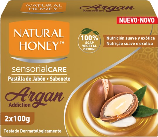A0505  NATURAL HONEY PASTILLA DE JABÓN ARGAN 2X100 GR.