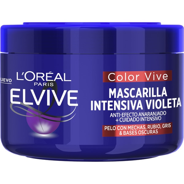 A0567  ELVIVE MASCARILLA INTENSIVA PURPLE MATIZANTE COLOR VIVE 250ML (PELO CON MECHAS, RUBIO, DECOLORADO O GRIS)