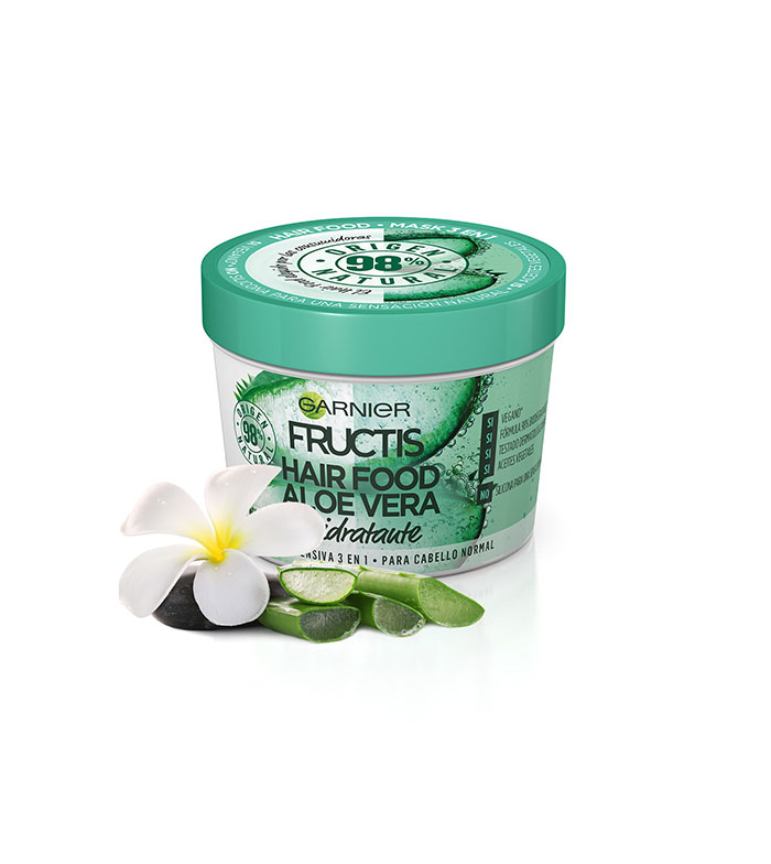 A0632  FRUCTIS HAIR FOOD MASCARILLA ALOE VERA 390 ML (PELO NORMAL - HIDRATANTE)