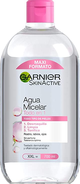A0908  GARNIER SKIN ACTIVE AGUA MICELAR TODO EN UNO 700ML (DESMAQUILLA LIMPIA TONIFICA)