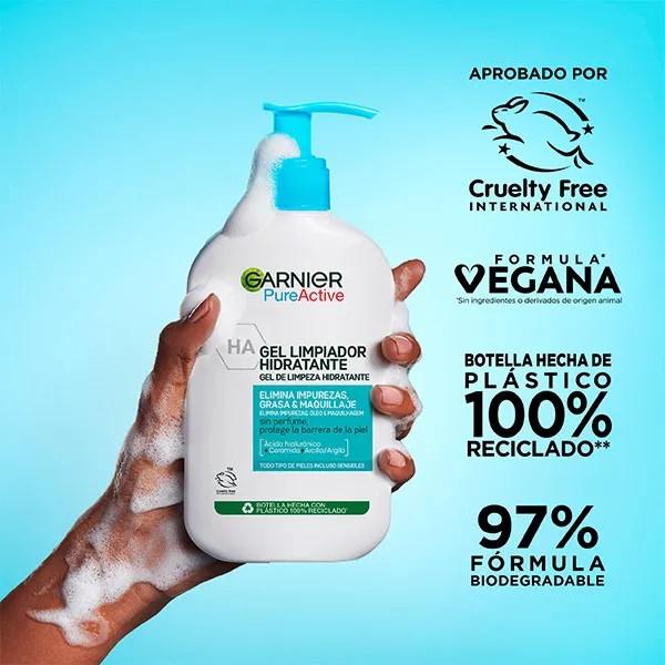 A0911  GARNIER PURE ACTIVE (AH) GEL LIMPIADOR HIDRATANTE 250 ML