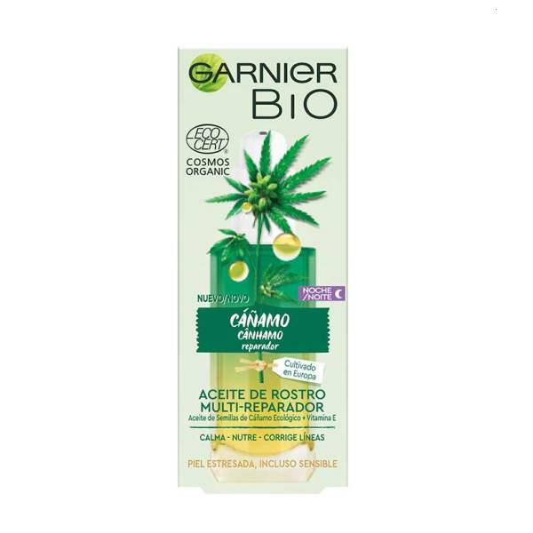 A0924  GARNIER BIO ACEITE CANNABIS 30 ML. (ACEITE DE ROSTRO MULTIREPARADOR - CALMA NUTRE Y CORRIGE LÍNEAS)