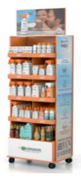 A0967  DELIAL EXPOSITOR MUEBLE CARTON (LECHE S ADV. IP50+400ML/ INF SPRAY-PIST. SPF50 270ML/ SPRAY-PIST ADULTOS S ADV.IP50 + 270ML/INF