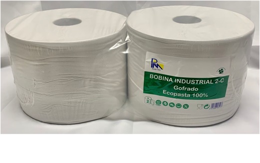 A0996  RM BOBINA INDUSTRIAL ECO-PASTA GOFRADO (TALLER) 2 ROLLOS 3,6 KG.