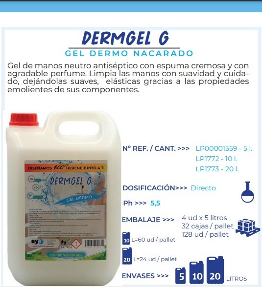 A1067  DERMGEL NACARADO MANOS 5 LITROS