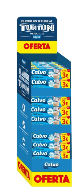 A1122  CALVO ATUN CLARO ACEITE DE GIRASOL P-4 PVP 3? RP 65 GR. BOX 1/4 80 UND.