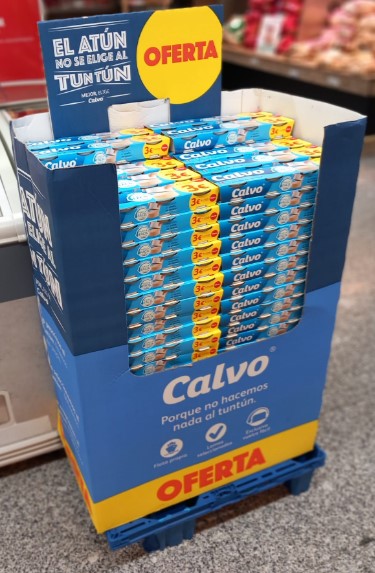 A1123  CALVO ATÚN CLARO ACEITE GIRASOL P-4 PVP 3? RP 65 GR. BOX  1/4 PALET  160 UND.