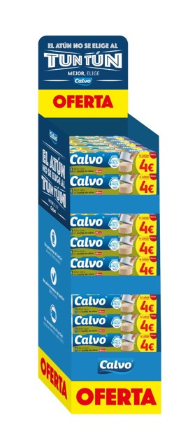 A1132  CALVO ATUN CLARO ACEITE DE OLIVA P-4 PVP 4? RP 65 GR. BOX 1/4 80 UND.