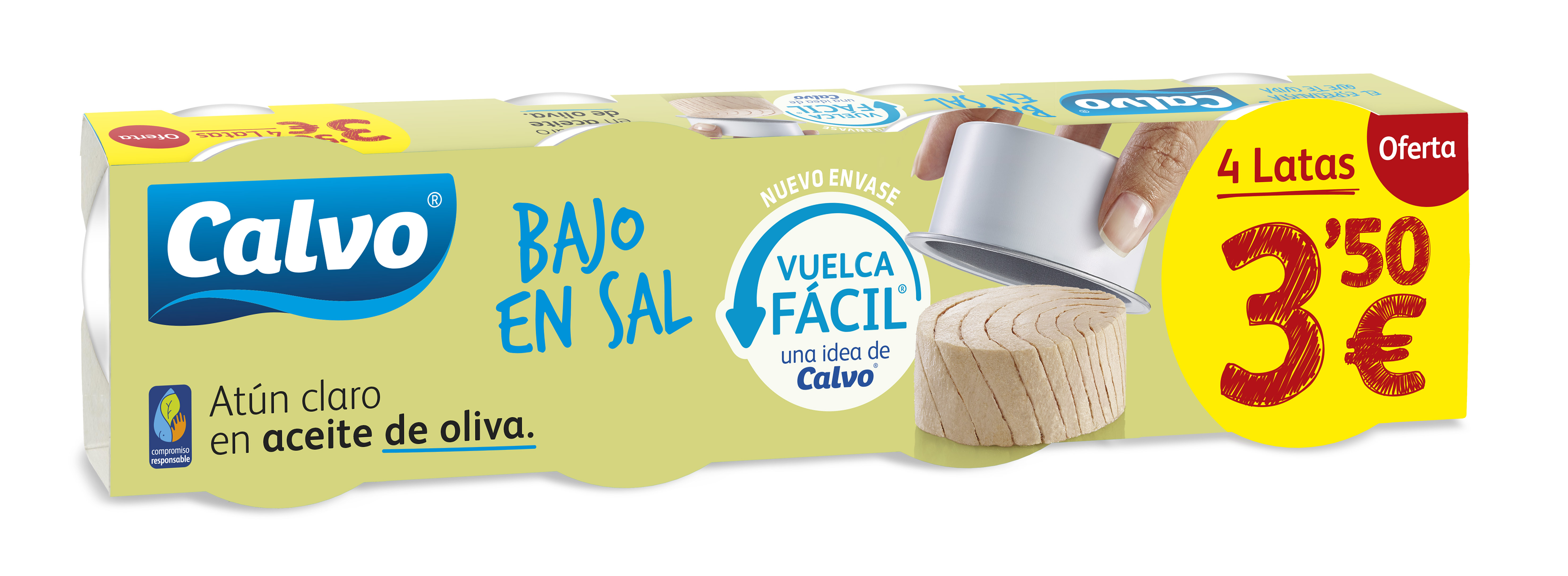 A1138-001  CALVO ATÚN CLARO ACEITE OLIVA BAJO EN SAL P-4 PVP 3,5?  XRP65 GRAMOS RP-VF