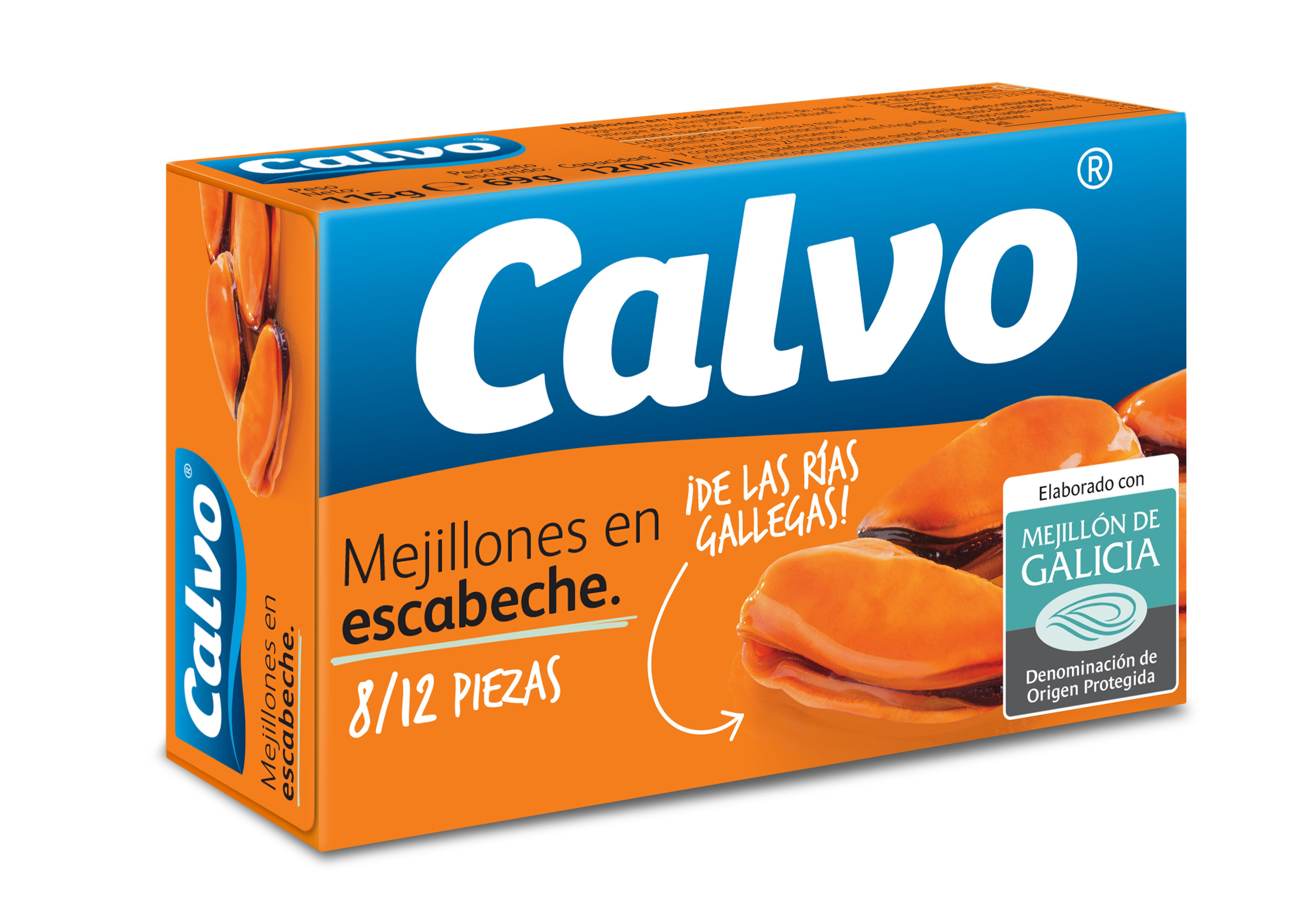 A1162  CALVO MEJILLONES 8/12 DOP ESCABECHE 115 GR R10X5