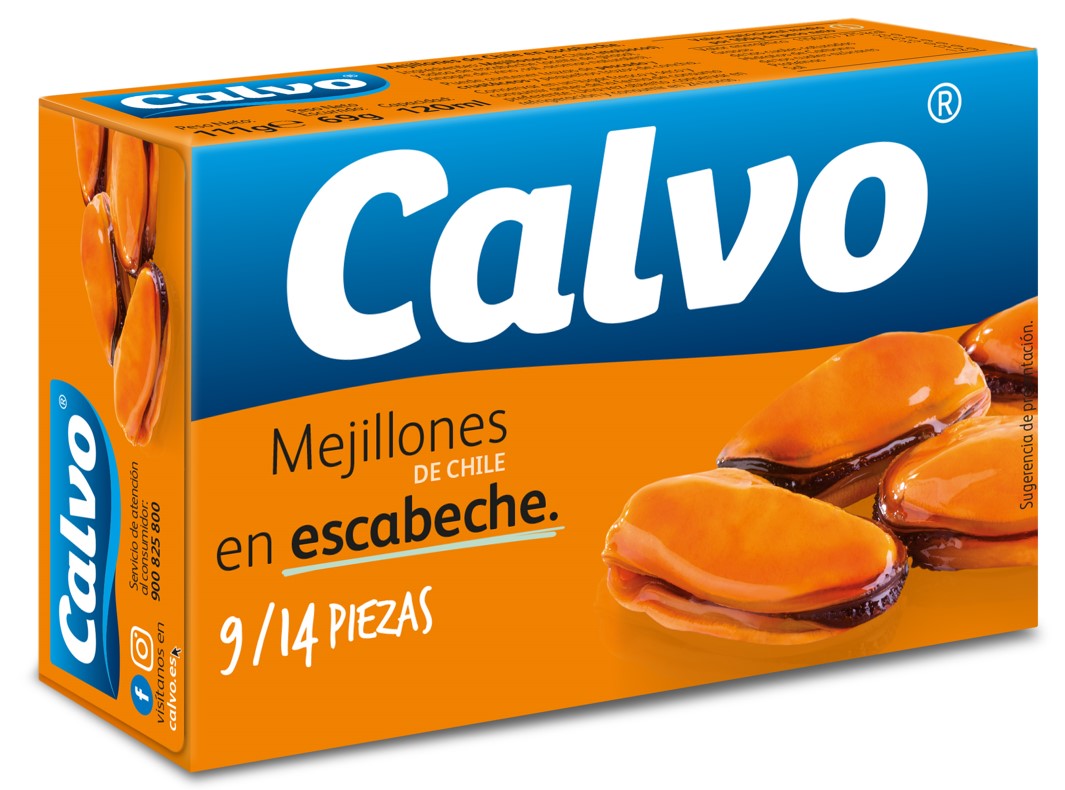 A1163  CALVO MEJILLON CHILE 9/14 ESCABCHE 111 GR. C24