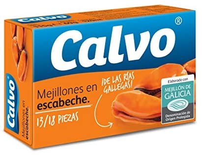 A1165  CALVO MEJILLONES 13/18 DOP ESCABECHE 115 GRAMOS 10X5